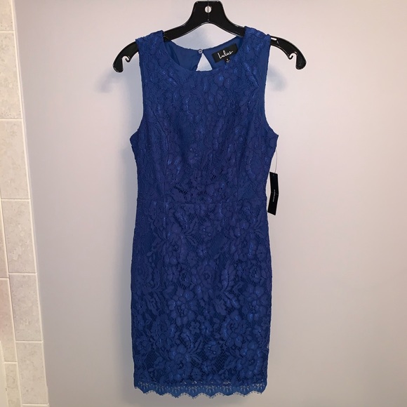 Lulu’s Rhythm of Love Blue Lace Backless Dress - Picture 2 of 5